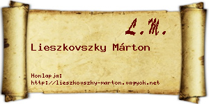 Lieszkovszky Márton névjegykártya