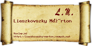 Lieszkovszky Márton névjegykártya