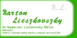 marton lieszkovszky business card