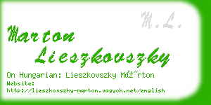 marton lieszkovszky business card
